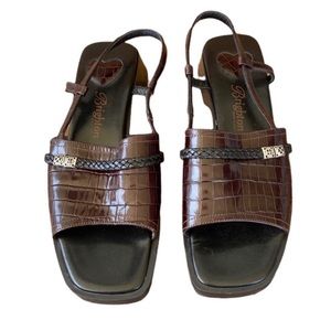 Brighton Square Toe Leather Sandals